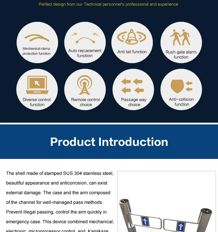 Induction Electronic Security Supermarket Barrier Gate Swing Gate and Turnstile